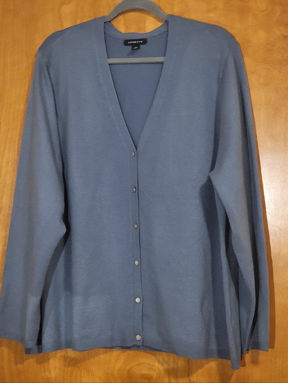 NWOT Lands Ends V-neck Cardigan Sweater Slate Blue 3X